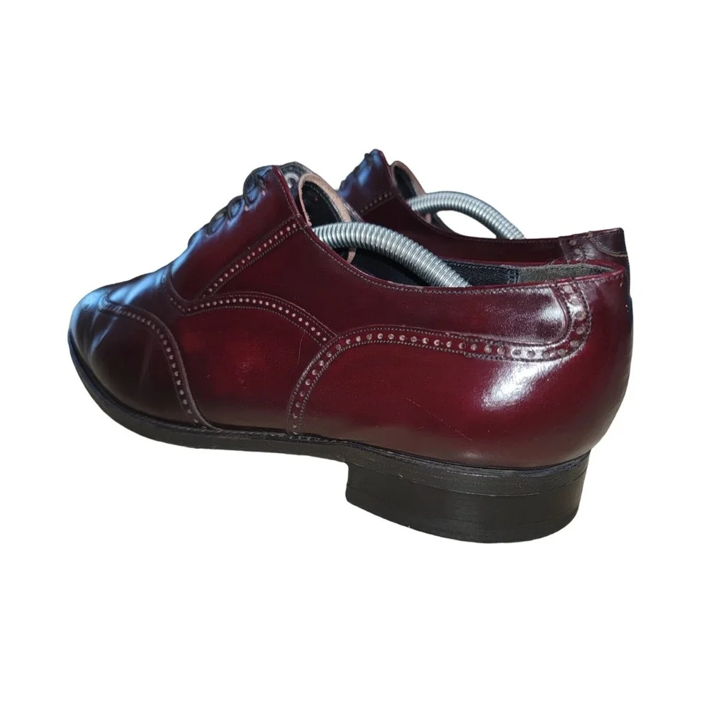 Florsheim Lexington Men's Burgundy Leather Wingtip Oxford Dress Shoes Sz 10.5 E‎